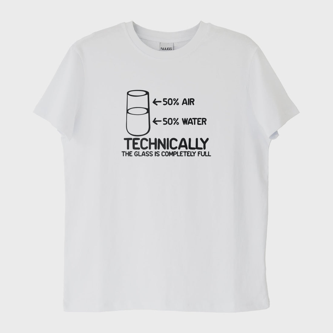 "Technically Glass is Full": Bilimsel Optimizm T-Shirt
