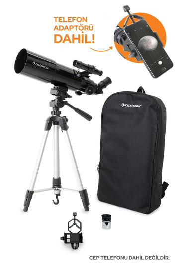Celestron Travel Scope 80 Taşınabilir Teleskop ve Akıllı Telefon Adaptörü