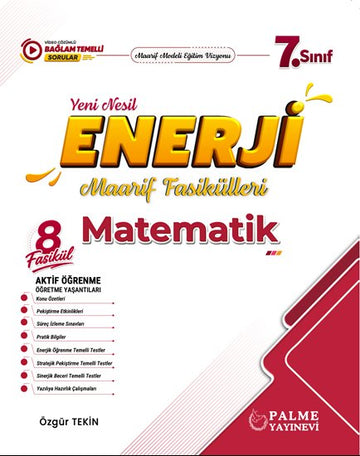 Palme 7.Sınıf Enerji Matematik Yeni Nesil Maarif Fasikülleri (8 Fasikül)