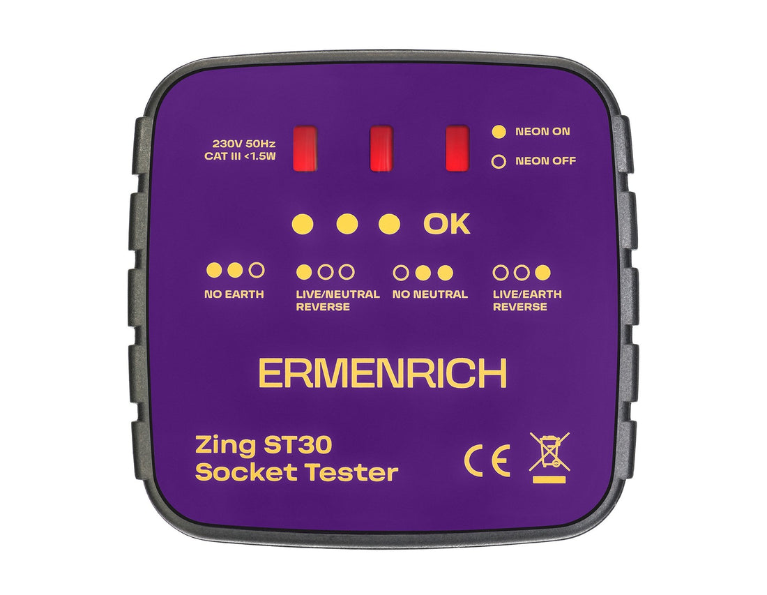 Ermenrich Zing ST30 Priz Test Cihazı, mor