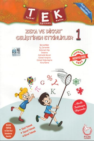 Palme 1.Sınıf Tek Zeka ve Dikkat Geliştiren Etkinlikler + Yaprak Test