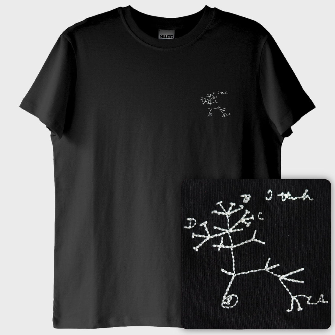 "I think...": Darwin'in Yaşam Ağacı T-Shirt (Nakış, %100 Pamuk)