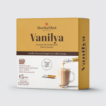 Mocha Shot Vanilya Aromalı Tek Kullanımlık Kahve Şurubu 20 ml x 15 Adet