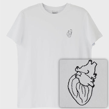 Kalp T-Shirt (Nakış, %100 Pamuk)