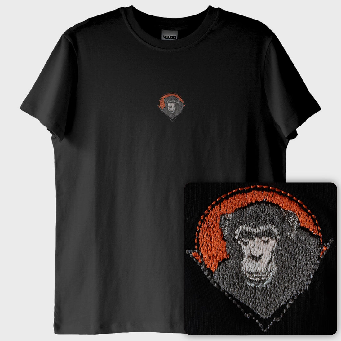 The Chimp: Şempanze T-Shirt (Nakış, %100 Pamuk)