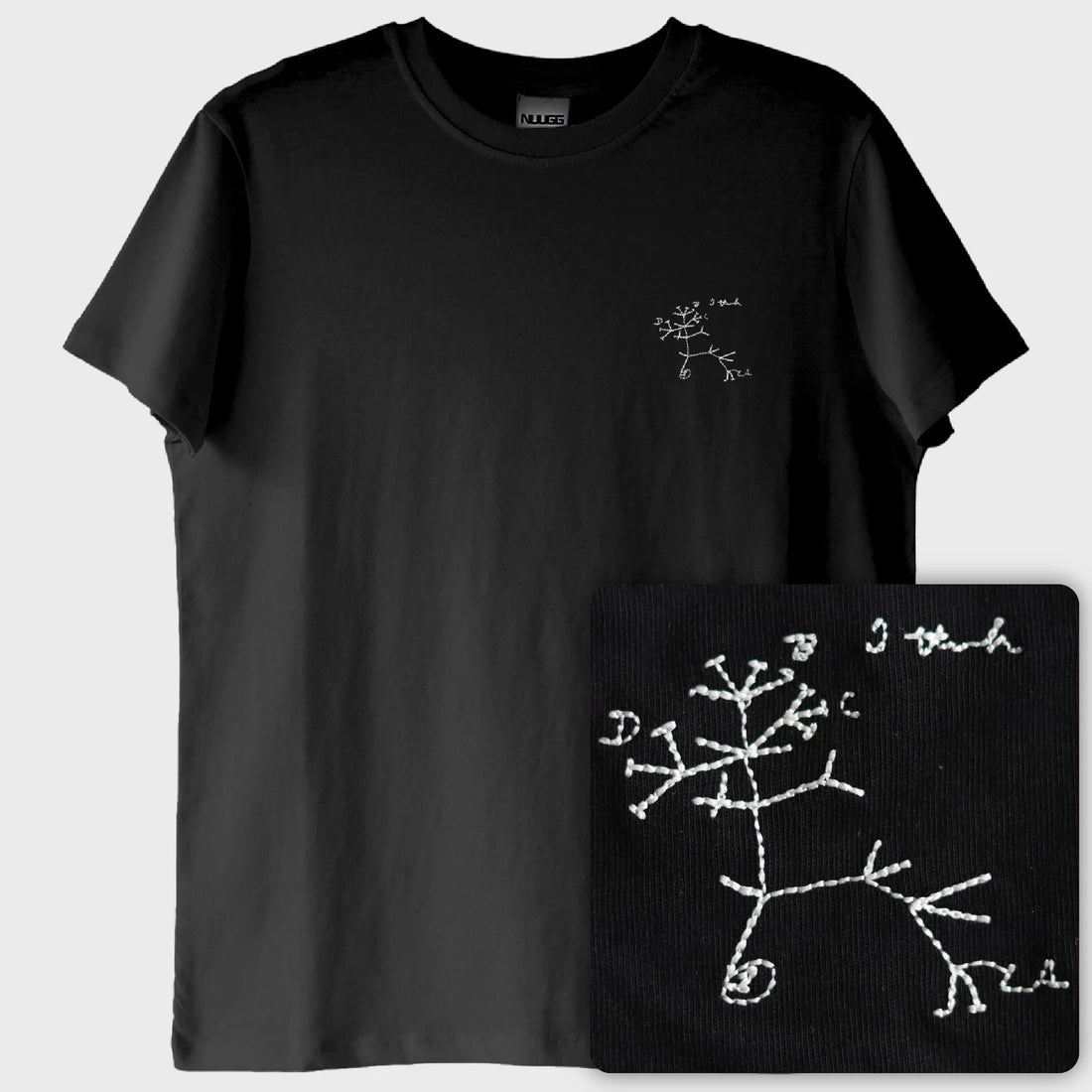 "I think...": Darwin'in Yaşam Ağacı T-Shirt (Nakış, %100 Pamuk)