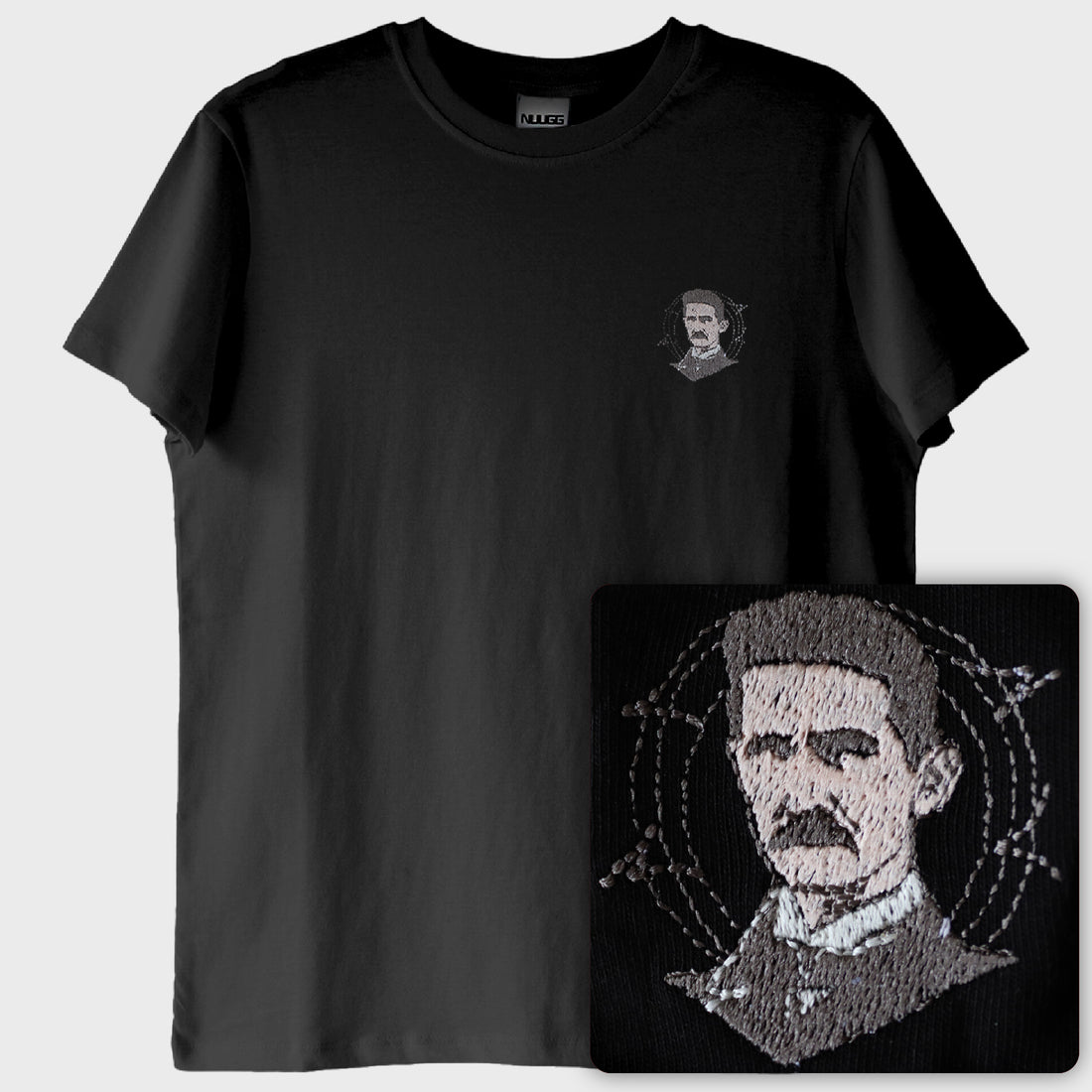 Nikola Tesla T-Shirt (Nakış, %100 Pamuk)