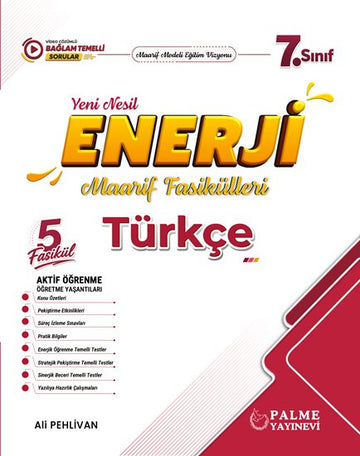 Palme 7.Sınıf Enerji Türkçe Yeni Nesil Maarif Fasikülleri (5 Fasikül)