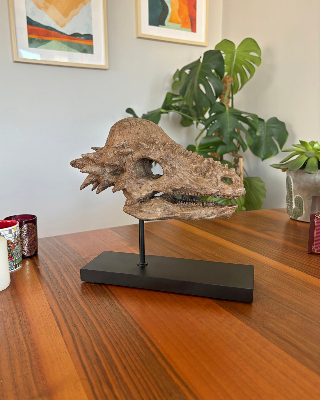 Pachycephalosaurus Seramik Heykel