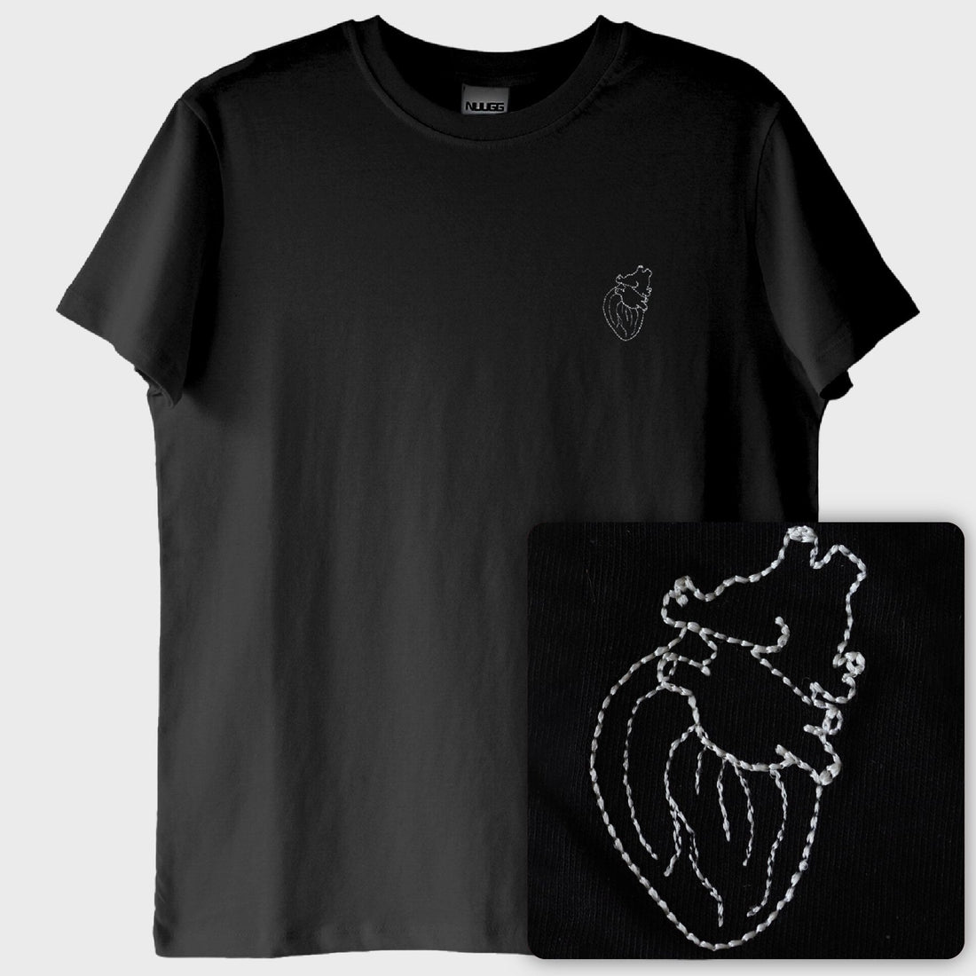 Kalp T-Shirt (Nakış, %100 Pamuk)