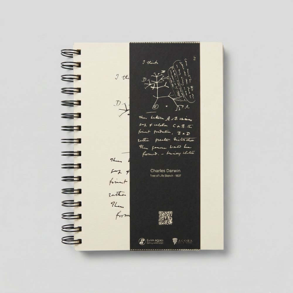 Darwin Yaşam Ağacı A5 Defter - 120gr 80 Yaprak Ivory (Fil Dişi)