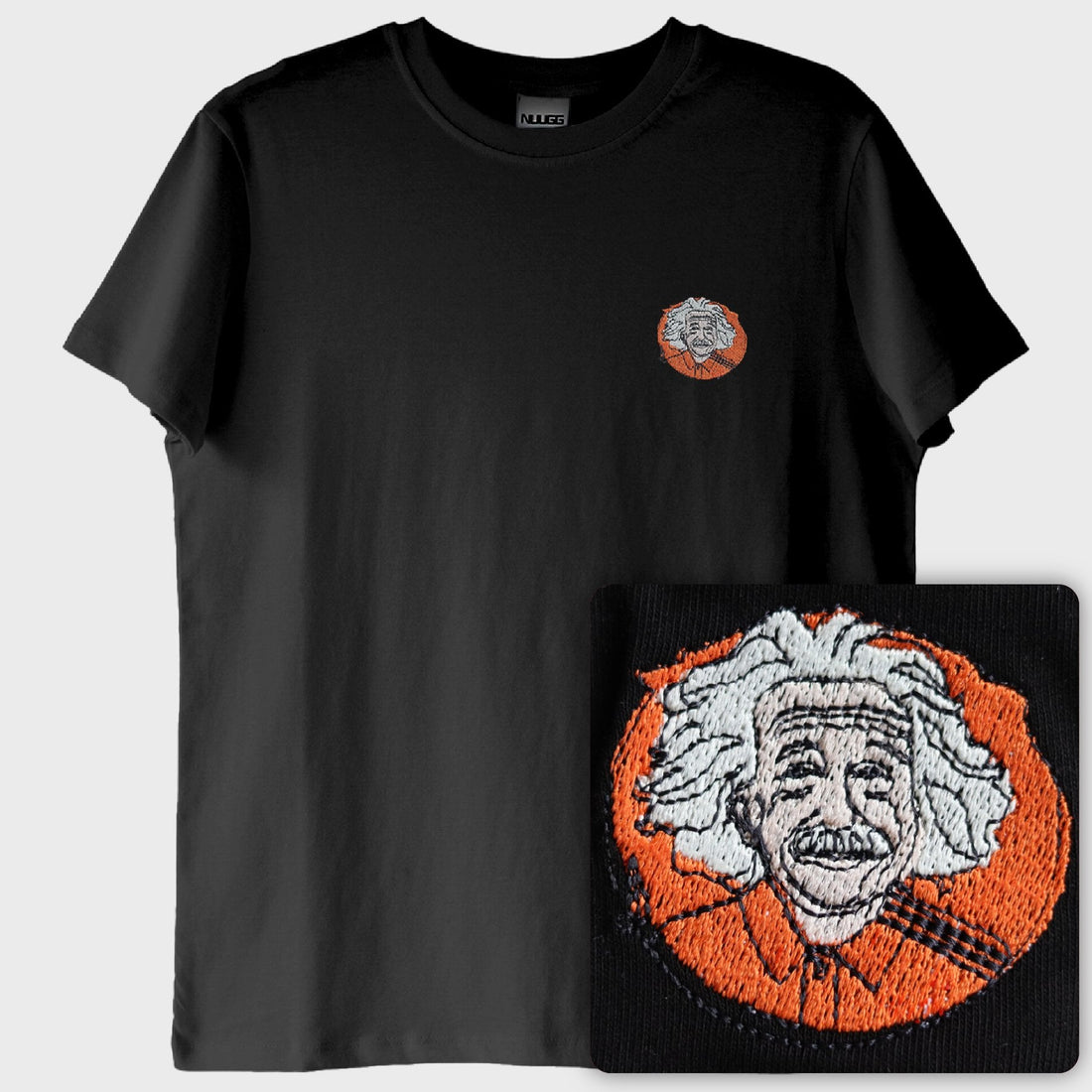Albert Einstein T-Shirt (Nakış, %100 Pamuk)